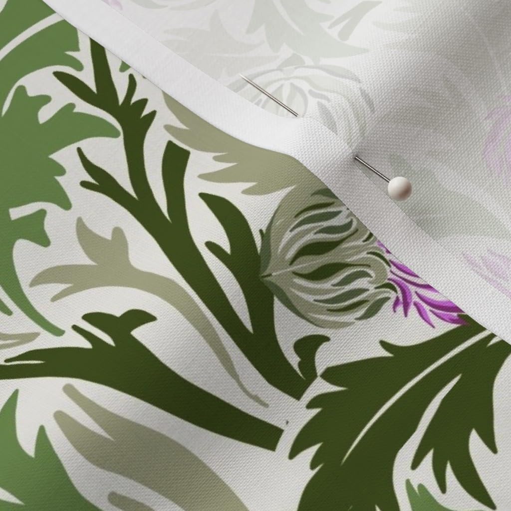 Spoonflower Fabric - Thistle Dance Flowers Nature Scottish Purple Printed on Petal Signature Cotton Fabric by The Yard - Sewing Quilting Apparel Crafts Decor