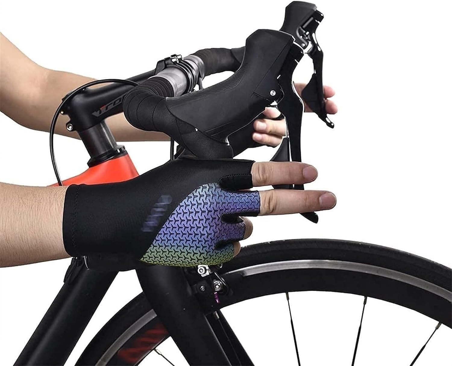 IRYZE Guantes Deportivos Guantes De Medio Dedo Levantamiento De Pesas Guantes De Ciclismo De Medio Dedo Almohadillas De Silicona En La Palma Hombre y Mujer