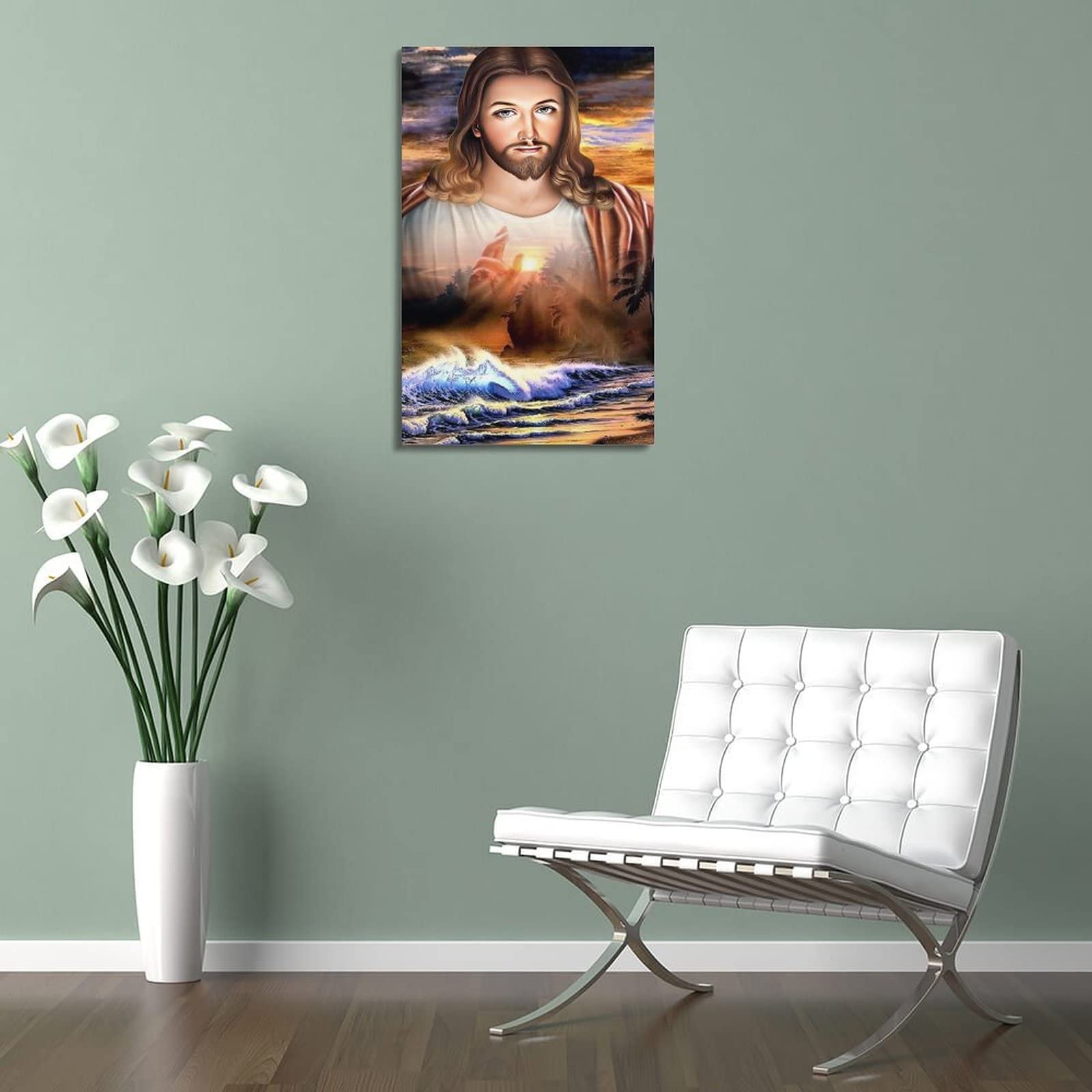 SHUPSY Poster décoratif sur toile représentant Jésus - Décoration murale moderne pour chambre à coucher - 30 x 45 cm