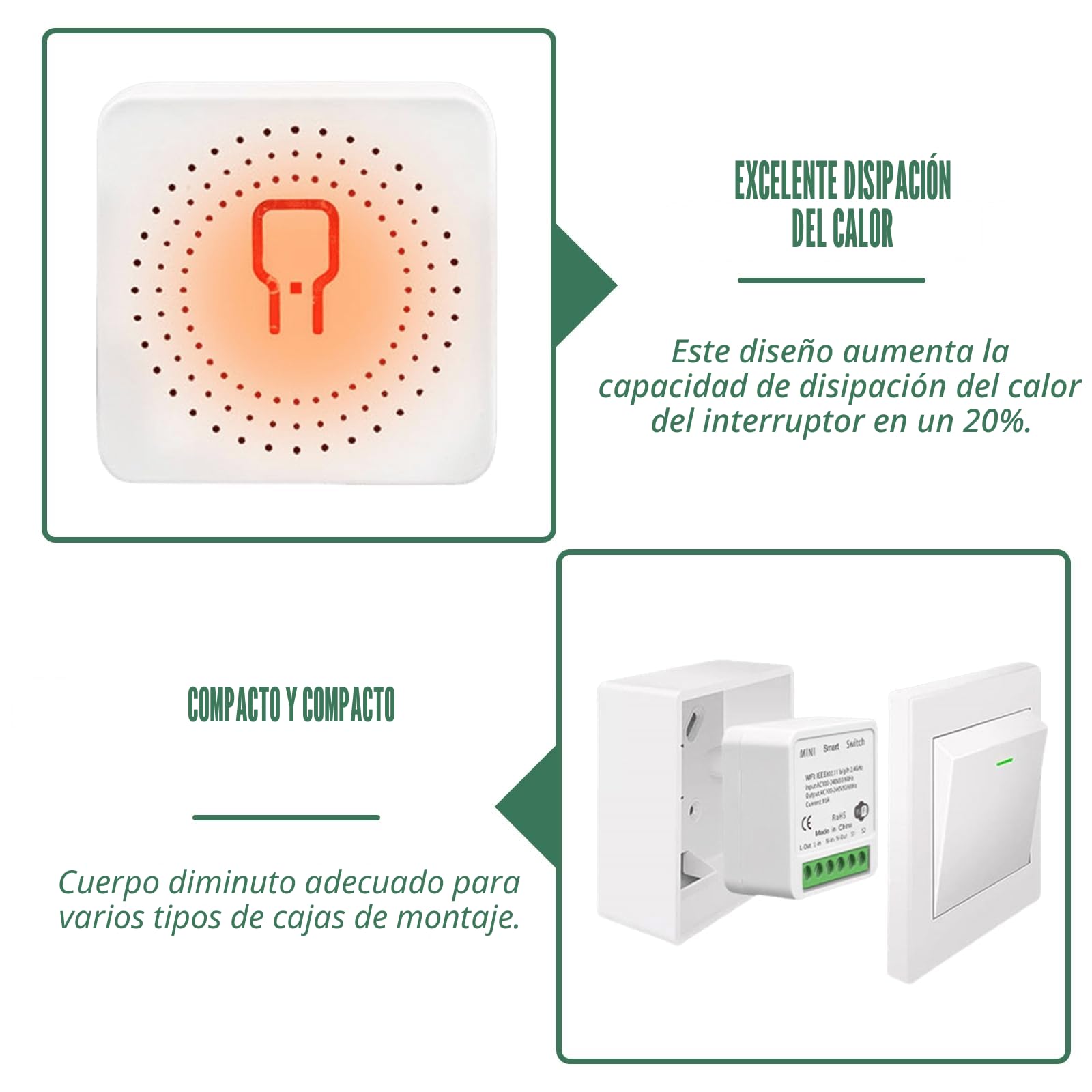 4 interruptores de luz inteligentes, módulo de 1 vía, doble control, mini interruptor wifi DIY, adecuado detrás interruptor de pared, módulo compatible con la aplicación Tuya, Alexa y Google Home