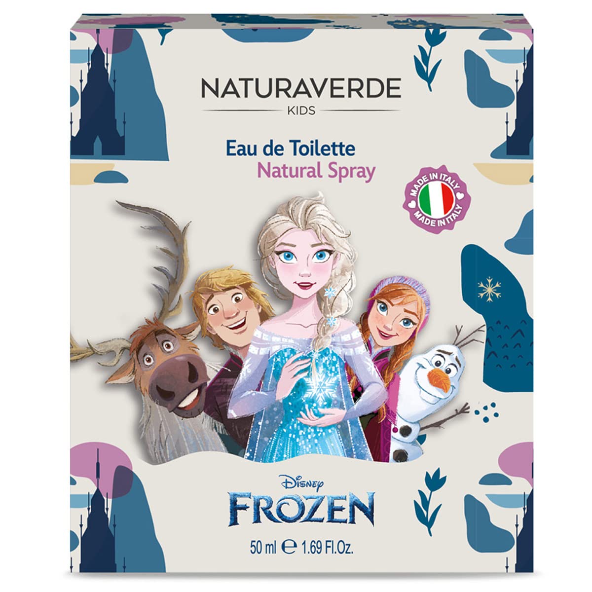 Naturaverde | Kids - Disney Frozen - Eau de Toilette Spray per Bambini, Profumo Piacevole sulla Pelle, Contiene Alcool, Natural Spray, 50ml