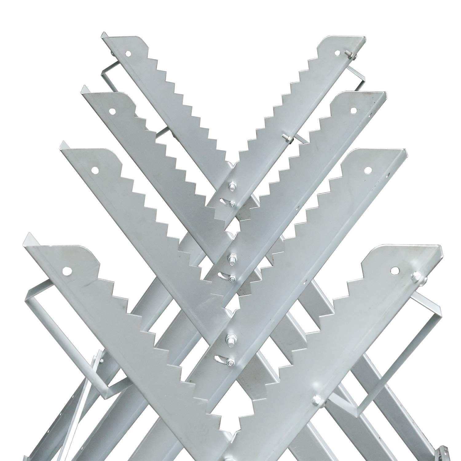 Ikodm Caballete para Sierra, Caballete plegable para serrar troncos de madera, peso máximo 150 kg, Metal Galvanizado, Soporte para cortar leña, 81 x 80 x 80 cm, Plata