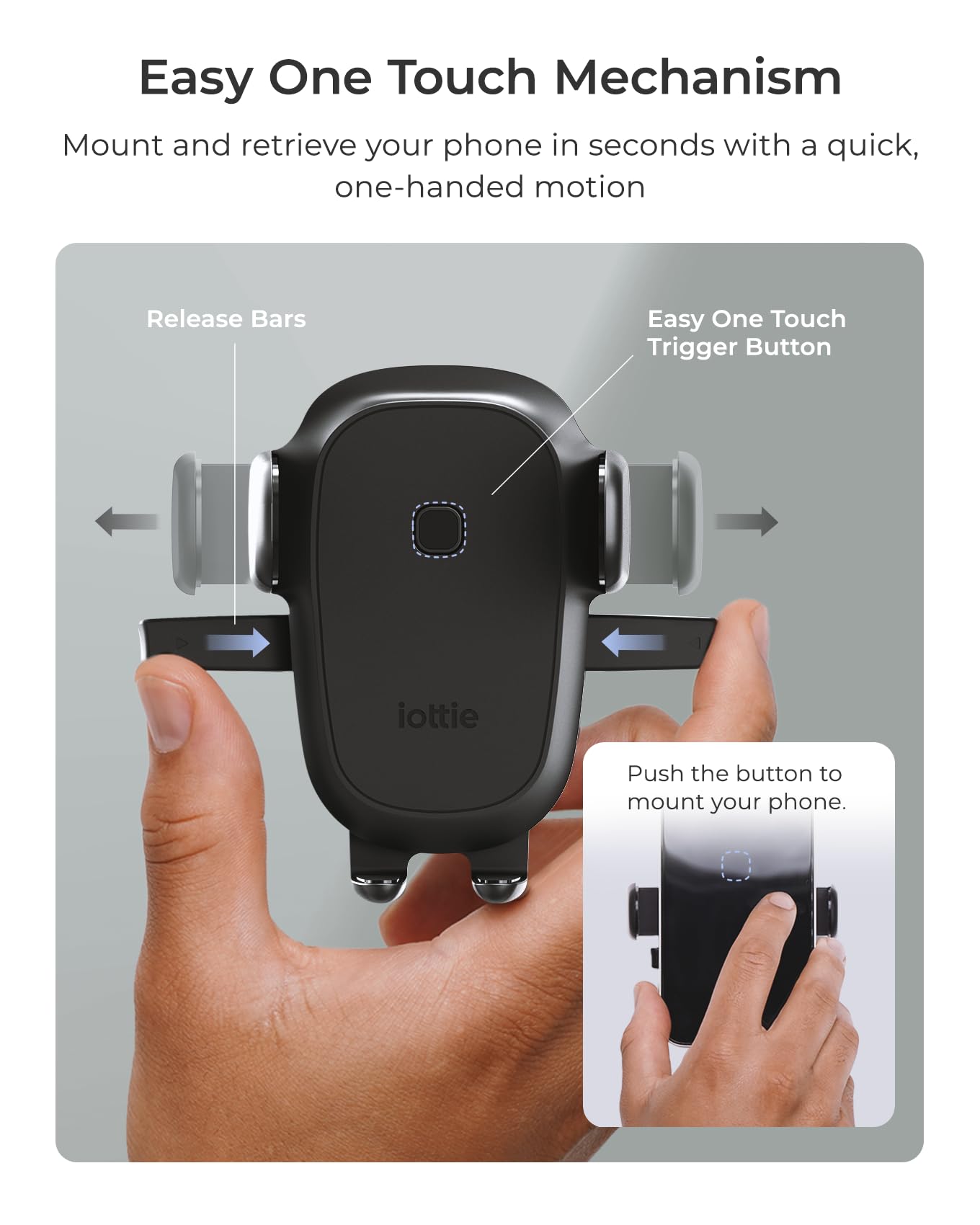 iOttie Easy One Touch Wireless 3 Supporto per bocchetta dell'aria dell'auto, supporto per telefono a ricarica rapida Qi, morsetto automatico con una mano, clip di ventilazione sicura, visualizzazione