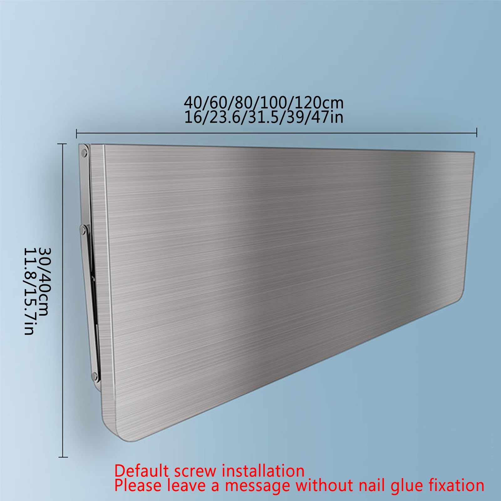 inless - Mesa plegable de acero 304 para exteriores, 0,8 mm de altura, fácil de montar en la pared, ahorro de espacio, diseño para patio y balcón