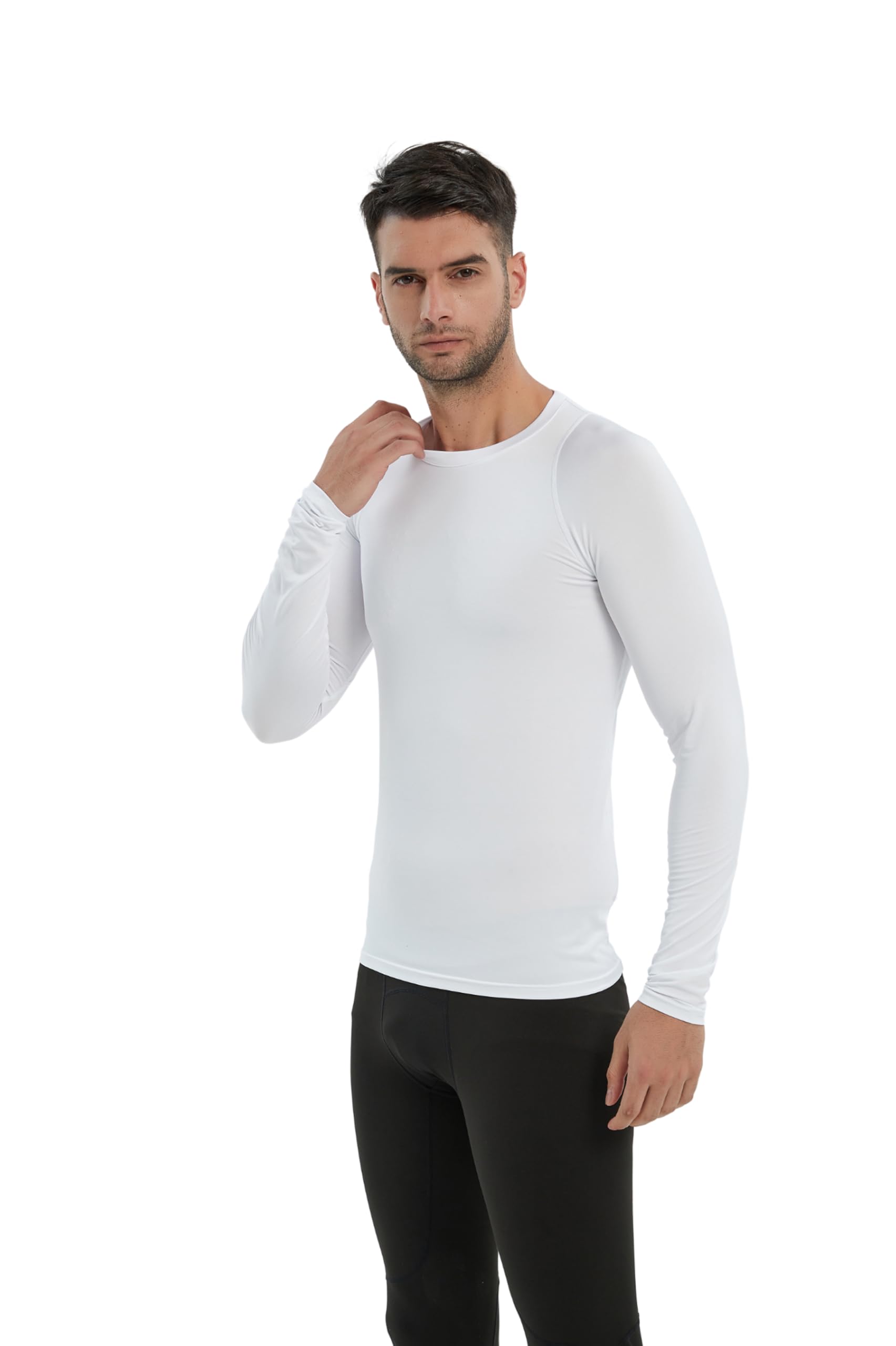 AMZSPORT 2 Pezzi Maglia Compressione Uomo Maglietta Termica Manica Lunga Maglie Sportiva Shirts Traspirante da Asciugatura Rapida Camicia Fitness Palestra