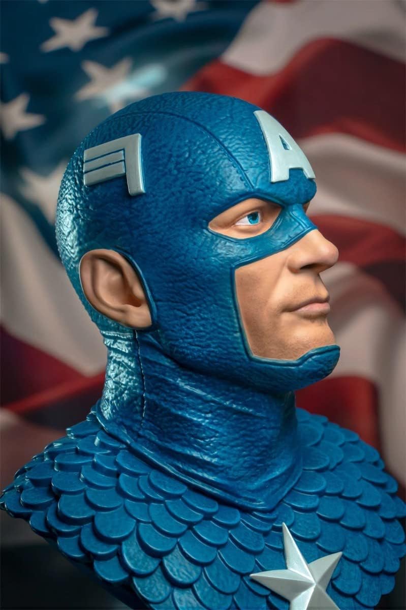 Legends in 3-Dimensions: Marvel Comics Captain America 1: 2 Scale Bust, Multicolor