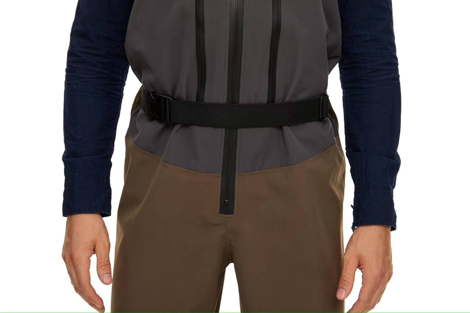 Fishing Waders Zip-Front Chest Waterproof Zippered Stockingfoot Waders Welded Seams Upstream Wading Gear