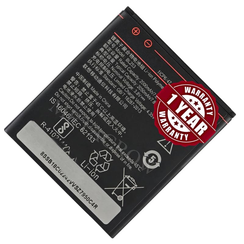 Image of Original BL253 Battery Compatible with Lenovo A1000 | A2010 - (2000mAh) - 1 Year Warranty BC45