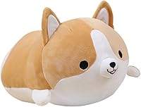 Vista 1 de Levenkeness Almohada de peluche de perro Corgi, suaves y lindos juguetes de peluche de Shiba Inu Akita (marrón, 30 cm)