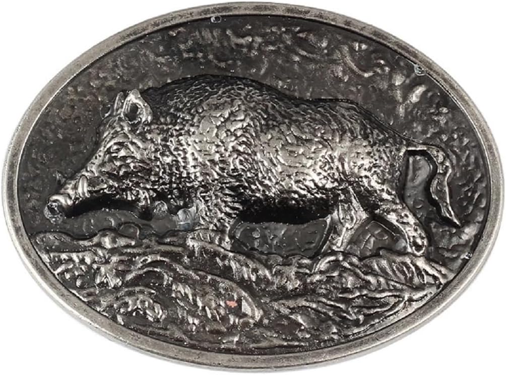 Wild Pig Belt Buckle for Men Hog Boar Belt Buckle,Vintage Pig Animal Men’s Punk Pig Hog Western Belt Buckle