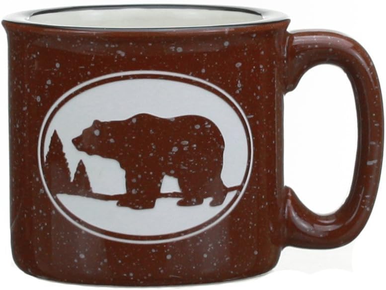 Cape Shore Brown Bear Etched Coffee Tea Mug Cup