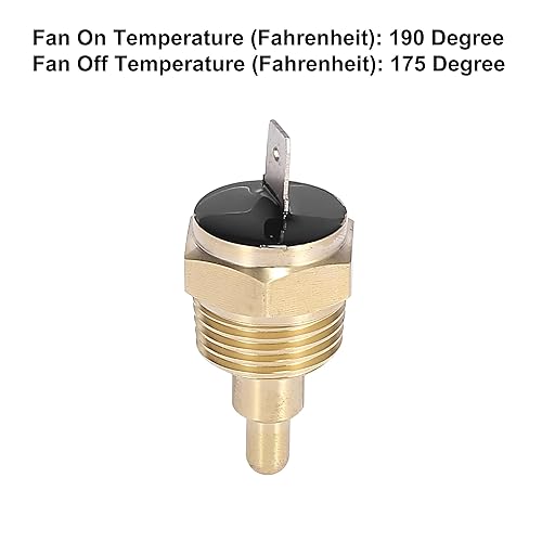 Miniatura 10 de X AUTOHAUX Interruptor térmico universal del sensor de temperatura del ventilador de refrigeración del motor 38" NPT 190 grados encendido 175 grados