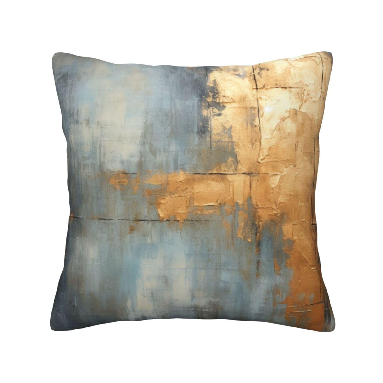 Gold Gray Abstract Art Print Pillow Covers 12"X12" Pillow Covers Farmhouse Pillowcase Home Decor Living Room House Decorative Cushion Case for Sofa Couch (No Insert) 12"X12" TPC 4818