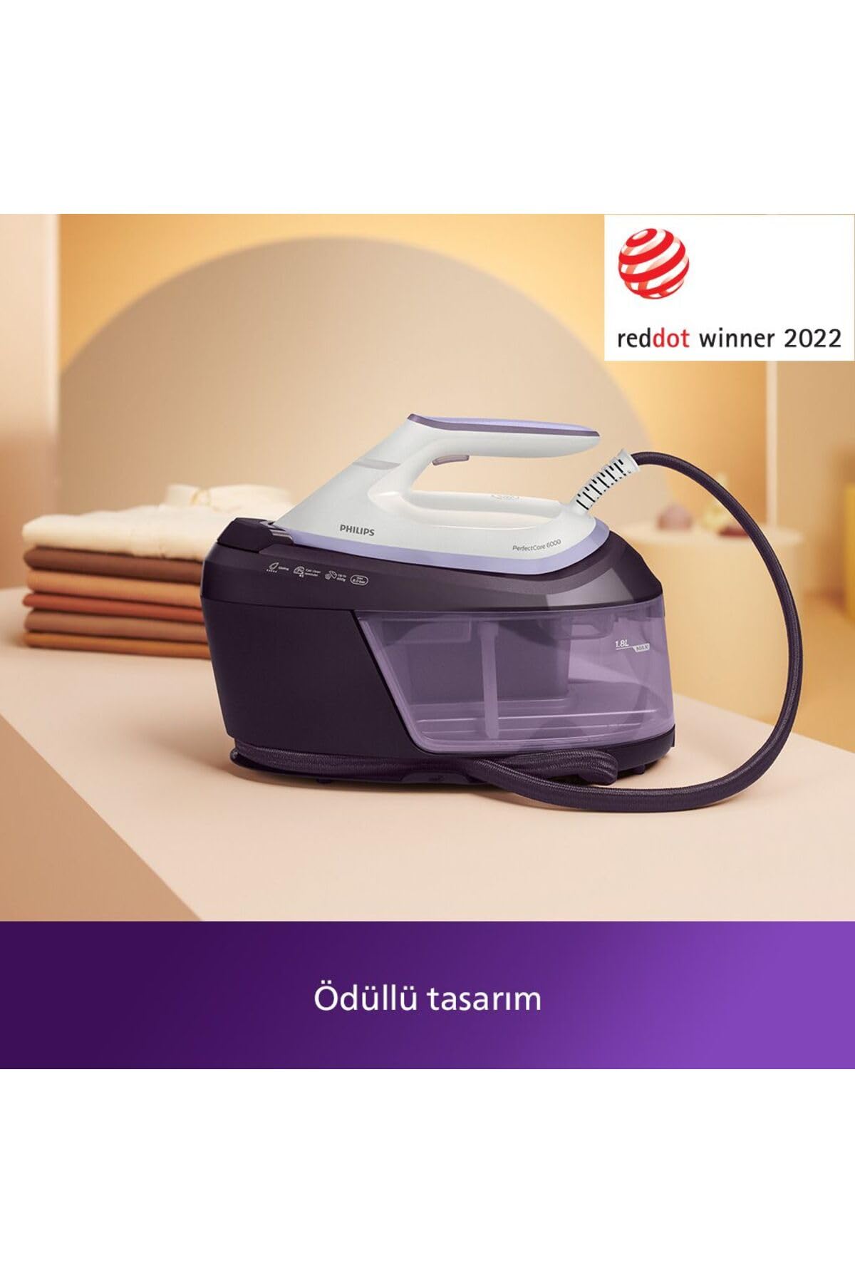 Philips 6000 Serisi Perfectcare Buhar Kazanlı Ütü, Güçlü Buhar, 1,8 Lt Çıkarılabilir Su Haznesi, Sıfır Yanık Riski (PSG6024/30)