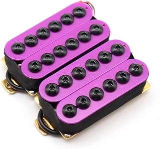 High Output Invader style Guitar Humbucker Pickups Ceramic Magnet Neck and Bridge Pickups For Electric Guitar Parts (Purple)
