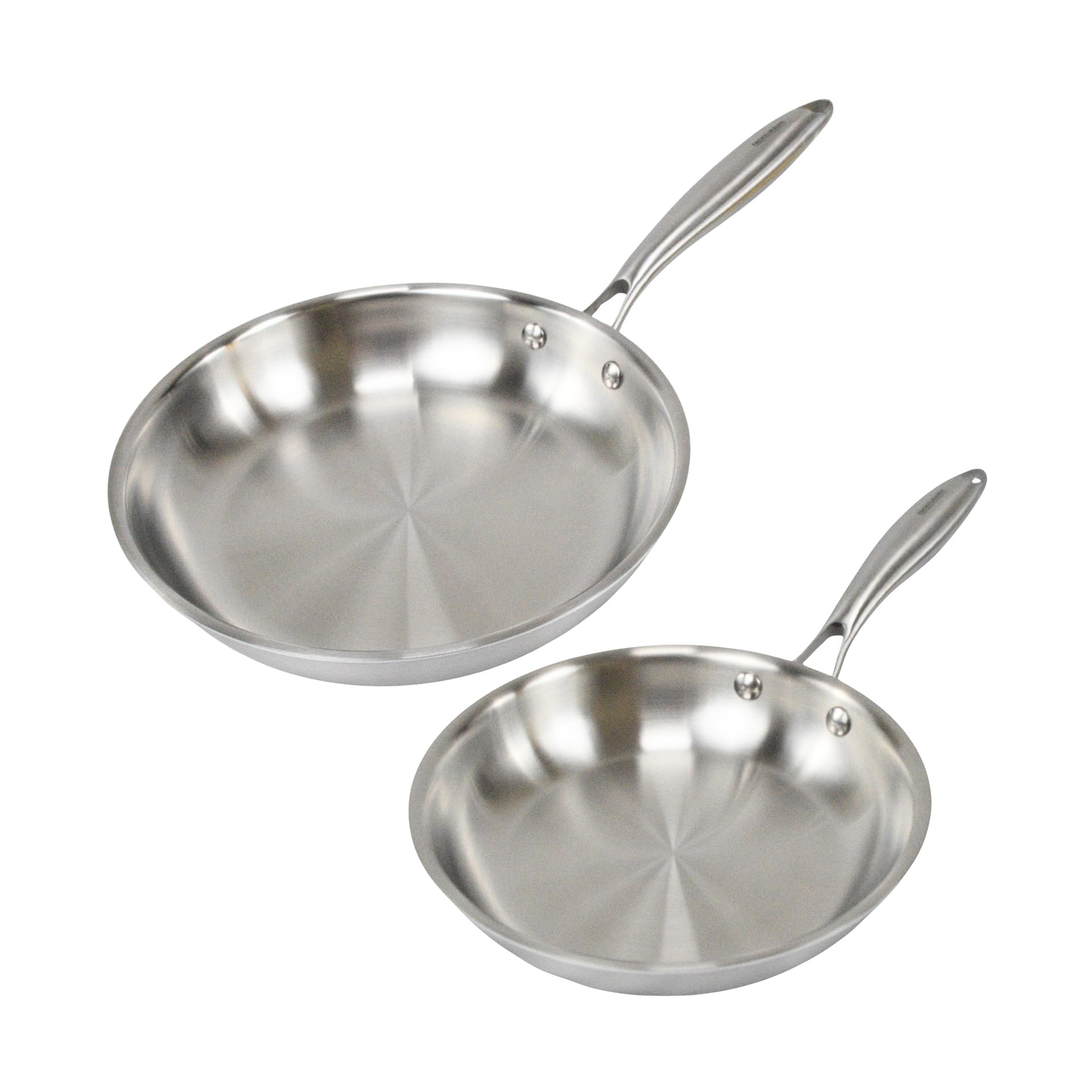 Fackelmann Vita3 Set de Sartenes, incluye Sartén 20 cm y Sartén 24 cm, Acero Inoxidable Triply sin Antiadherente, Libre de PFA, Aptas para Inducción y todo tipo de Cocinas, Aptas para Lavavajillas