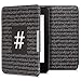 Produktbild kwmobile Amazon Kindle Paperwhite Hülle - Kunstleder eReader Schutzhülle Cover Case für Amazon Kindle Paperwhite (für Modelle bis 2017) - Hashtag Hintergrund Design Weiß Grau Schwarz