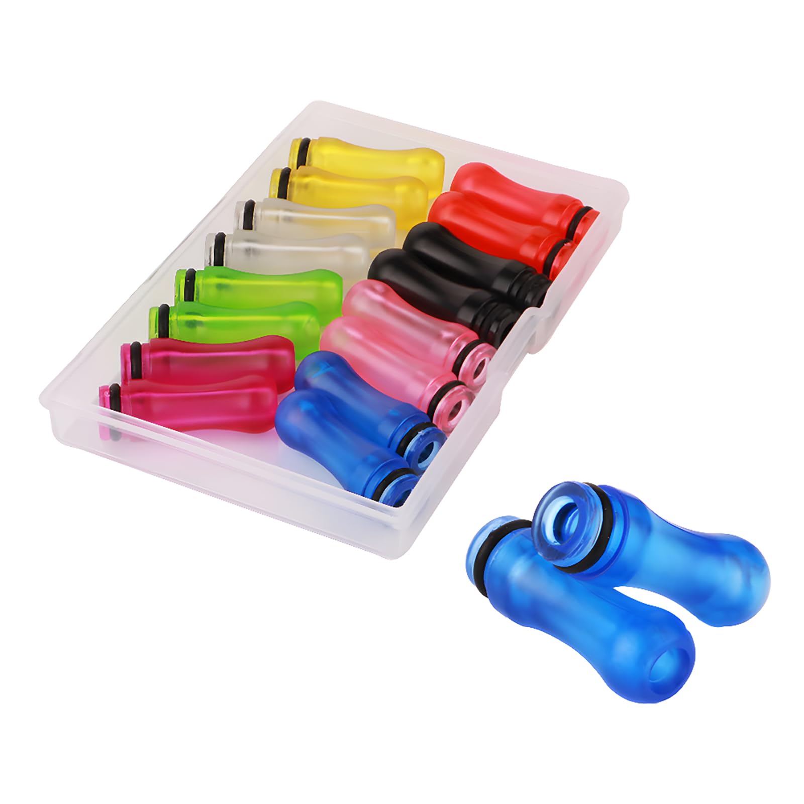 CESFONJER16 Pcs 510 Plastic Drip Tips 510 Mouthpieces 28mm Length (8 Colors Mix)
