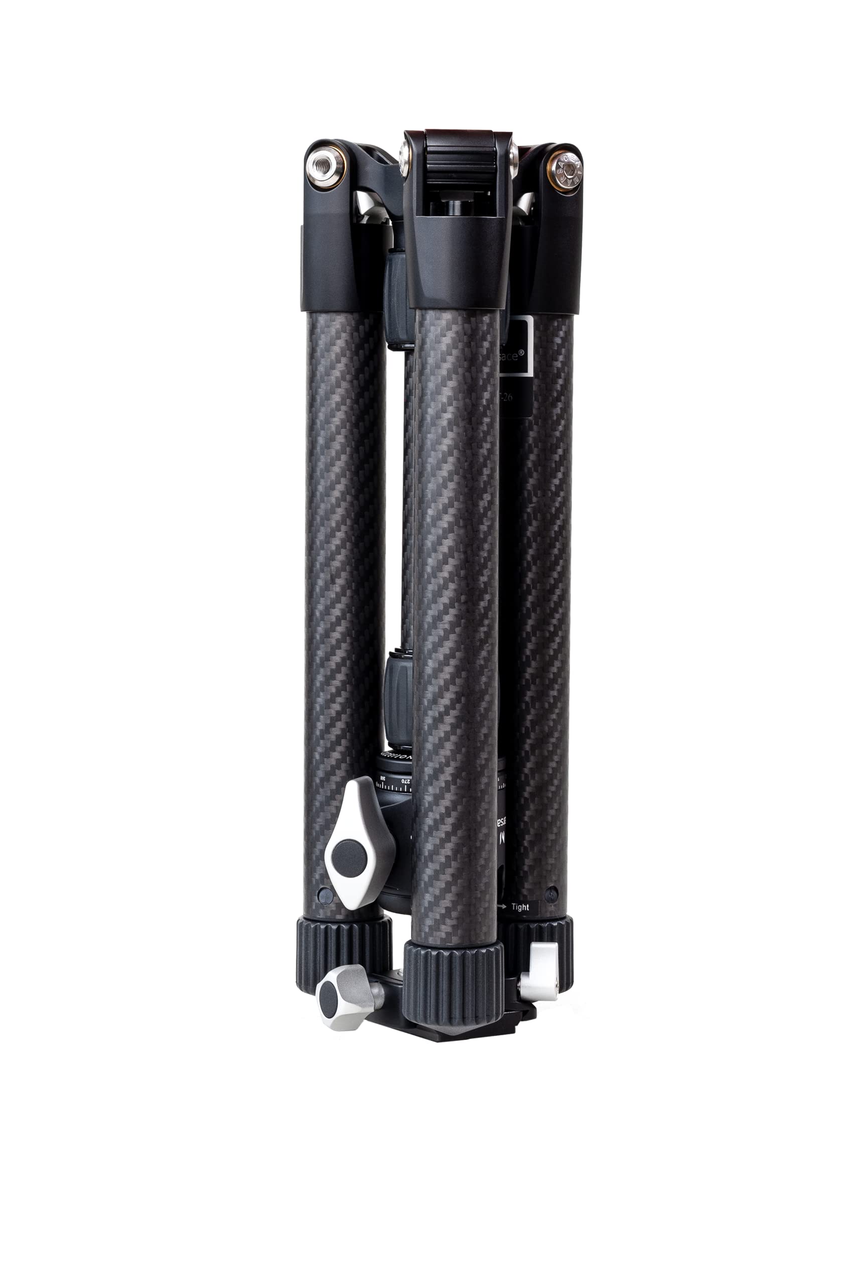 Marsace UT-26 - Juego de trípode plegable de fibra de carbono ligero y portátil, longitud plegable de 29,7 cm, cabezal de bola desmontable CB-30, adecuado para micro-Single, SLR, viajes