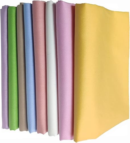 Qililandiy 8 piezas de tela lisa sólida 100% algodón grasa quarters acolchar costura DIY artesanías patchwork para coser textiles para el hogar