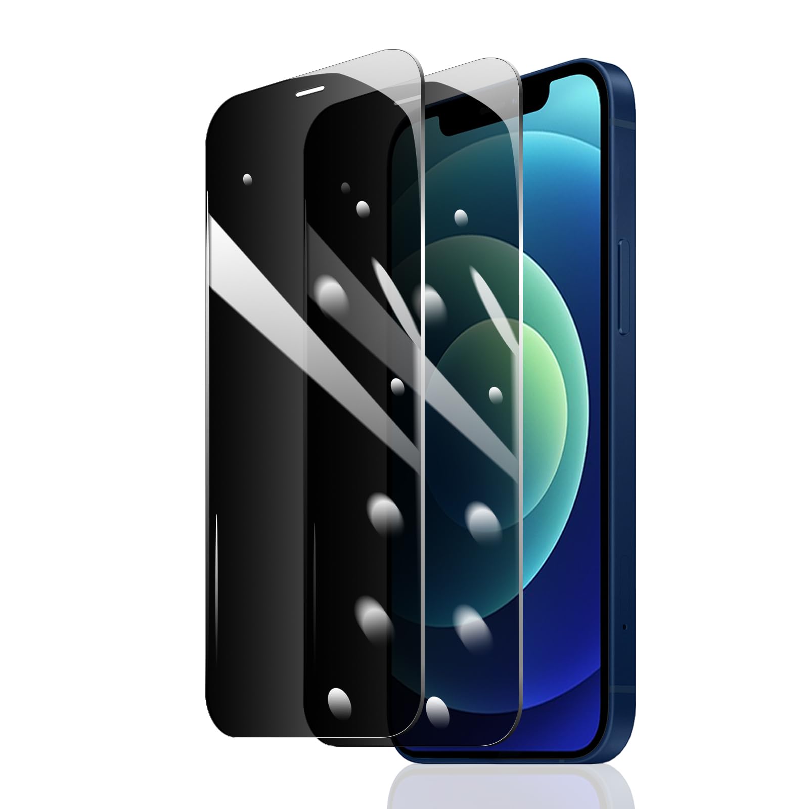 JELLYEA 3 Pezzi Pellicola Opaca per iPhone 12 Mini Privacy Vetro Temperato Anti-spia Copertura Completa Pellicola Protettiva 9H Opaco Protezione Schermo Anti-spy Anti-Impronte per Apple 12mini,5.4