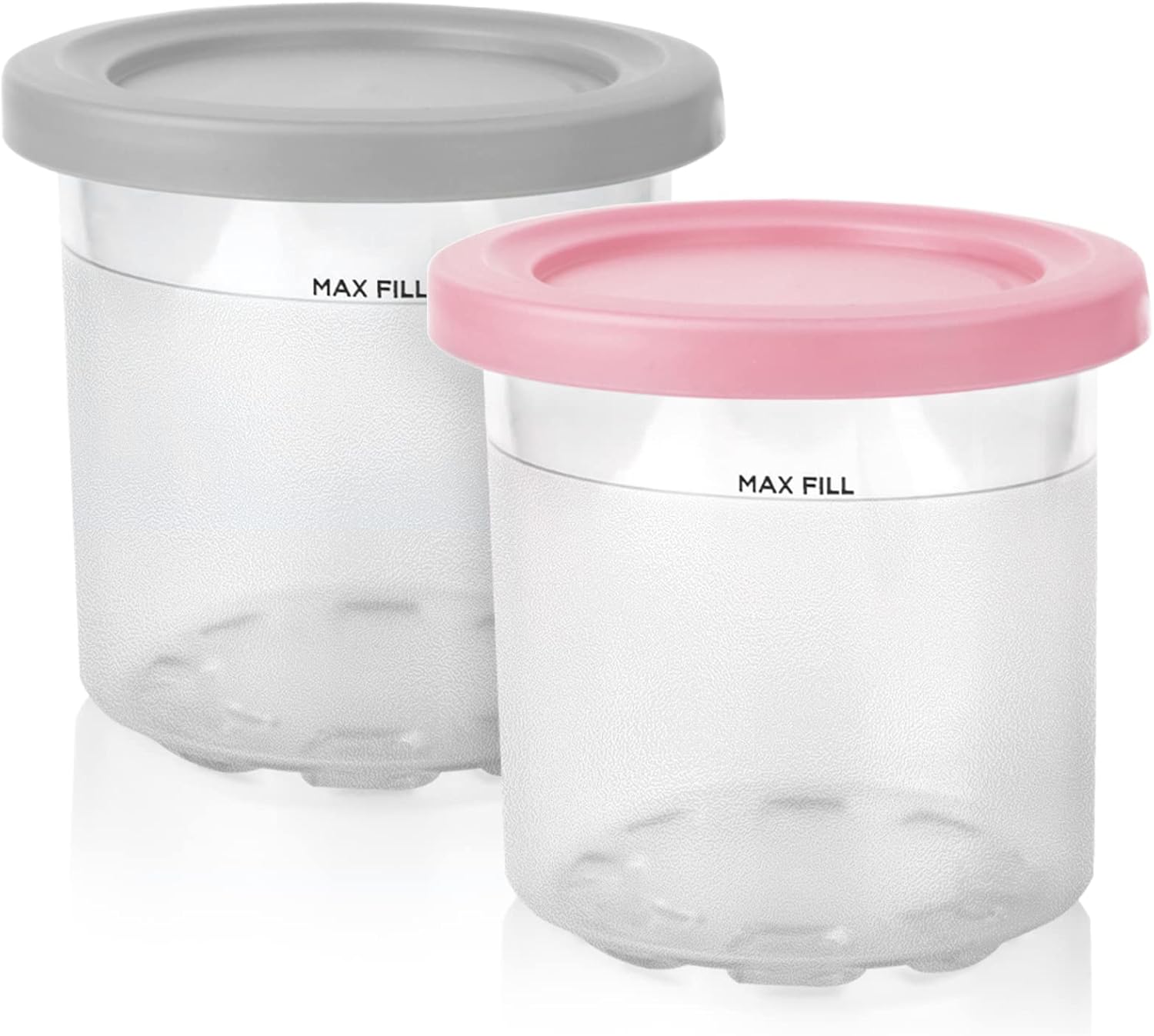 2 Pack Replacement Containers for Ninja Creami Pints and Lids, Reusable
