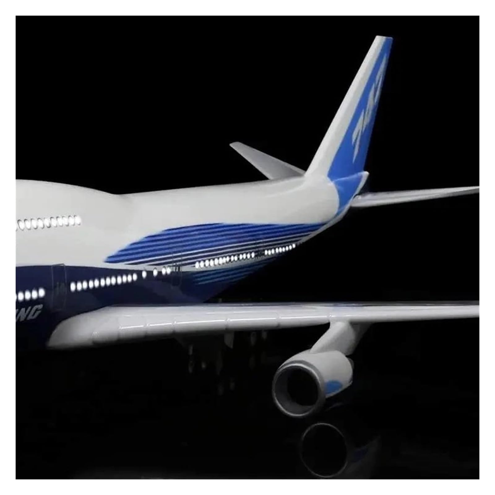 Samolot w skali 1:160 dla modeli samolotów Boeing 747 odlewane samoloty z oświetleniem LED kolekcjonerskie pamiątki udekoruj biuro nadaje się do ekspozycji (bez światła)