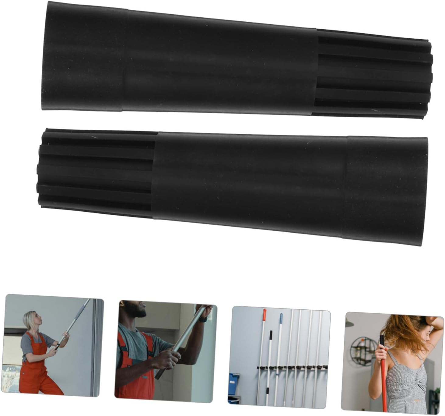 COLLBATH 10pcs Threaded Tips for Broom Handle Replacement Plastic Connectors for Mop Extension Pole Easy Install Telescopic Adapter for Household Cleaning Tools