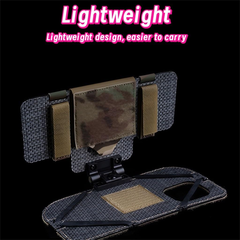 軽量MOLLEタクティカルフォンポーチ - 折りたたみ式ナイロンバッグ、粘着パネル付き、19x10cmの携帯電話に適合（0.11kg