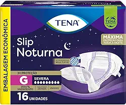Tena Slip Noturna, Fralda Geriátrica para Incontinência Urinária, G - 16 unidades