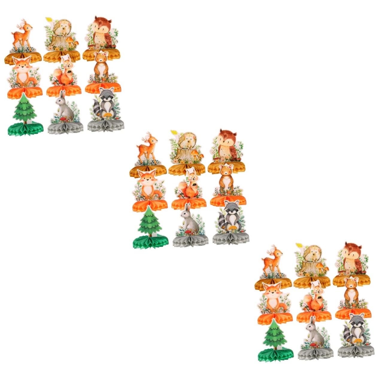 3 Ensembles Décorations De Table Animaux pour Centre De Table Thématique Animalier pour Fête 9 Pièces * 3
