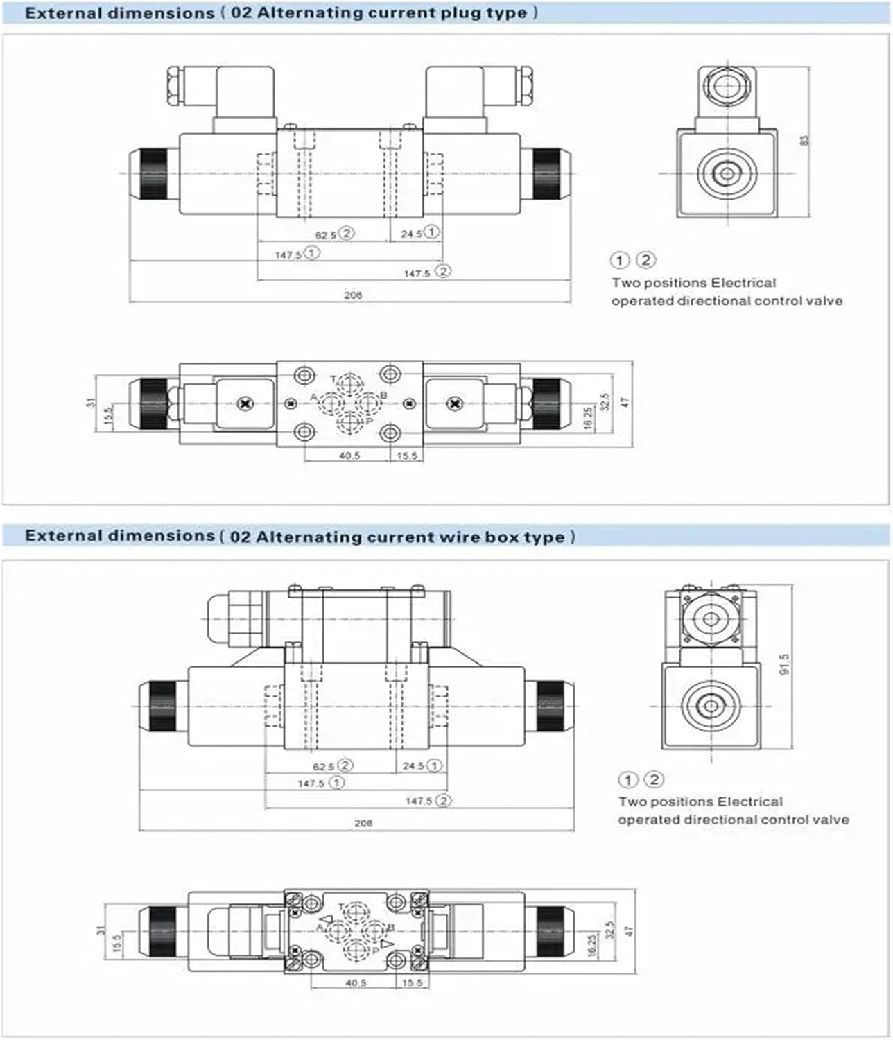 Hydraulic electromagnetic reversing Valve FW-03-3C4-220V 03-3C2 03-3C6 24V12V Electrical Operated Directional Control Valve(FW-03-2B4B-D24V)