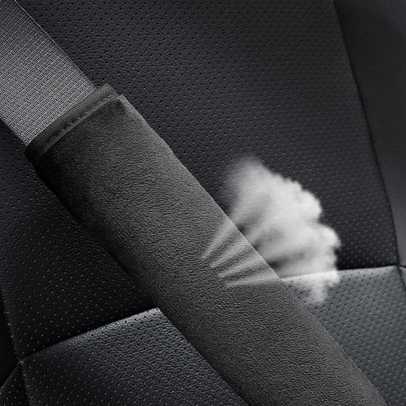 2 Pezzi Copri Imbottitura per Cintura di Sicurezza per Auto, Imbottiture per Cintura di Sicurezza per Auto Cinghia per Cintura di Sicurezza Spallina per Bagagli per Adulti e Bambini (Nero)