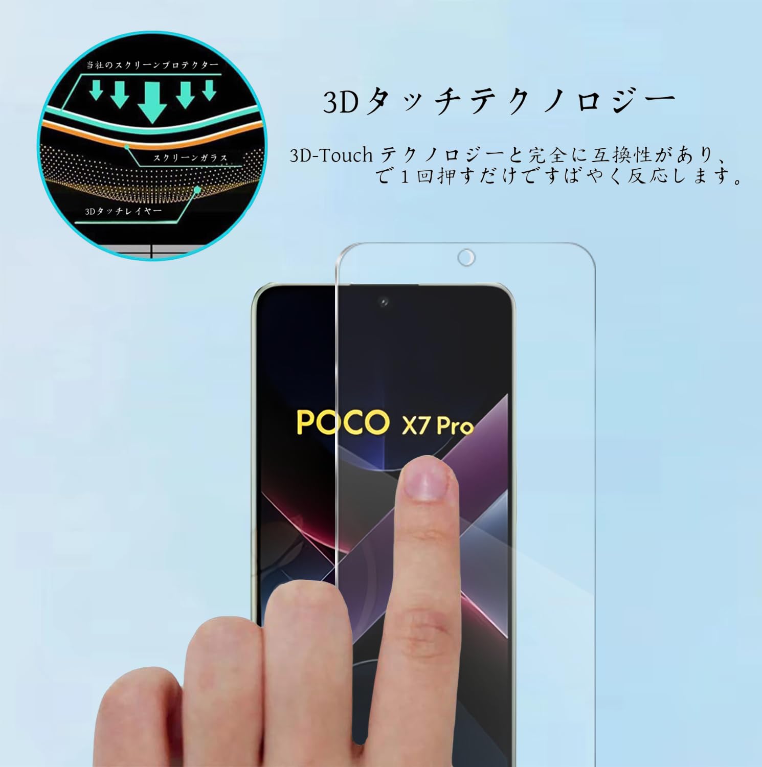 Amazon | 【2枚セット】For Xiaomi Poco X7 Pro フィルム 強化ガラス 