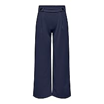 JdY JDYGEGGO New Long Pant Jrs Noos Pantaloni, Black Iris, Detail:Black Buttons, XXL ,  34L Donna