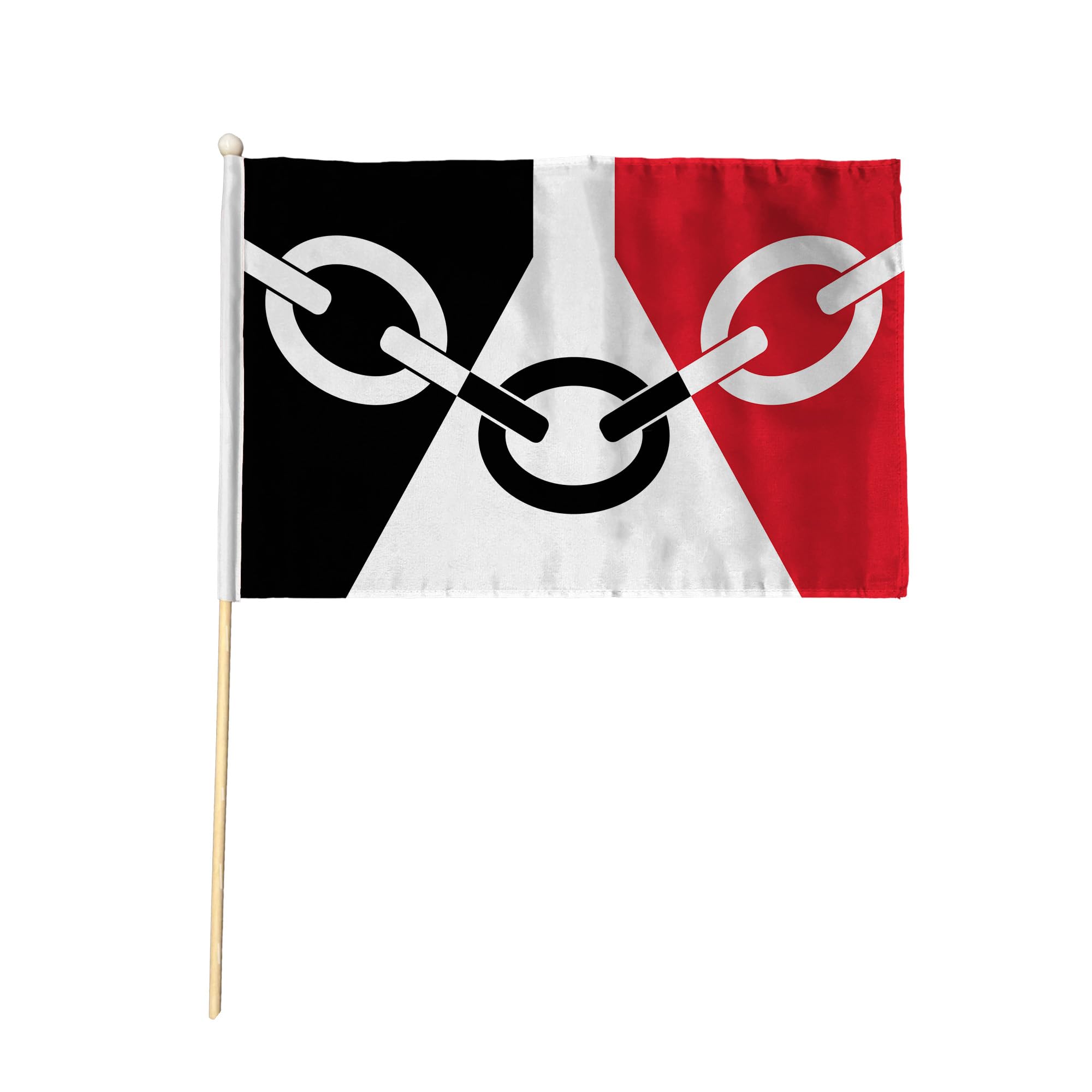 Flagtex Black Country Pack of 2 Hand Waving Flag (18x12 Inch Large) - Premium Wooden Stick Hand Flag Big Size Natural Wood Pole West Midlands Regional Flag Events Parades — image 1