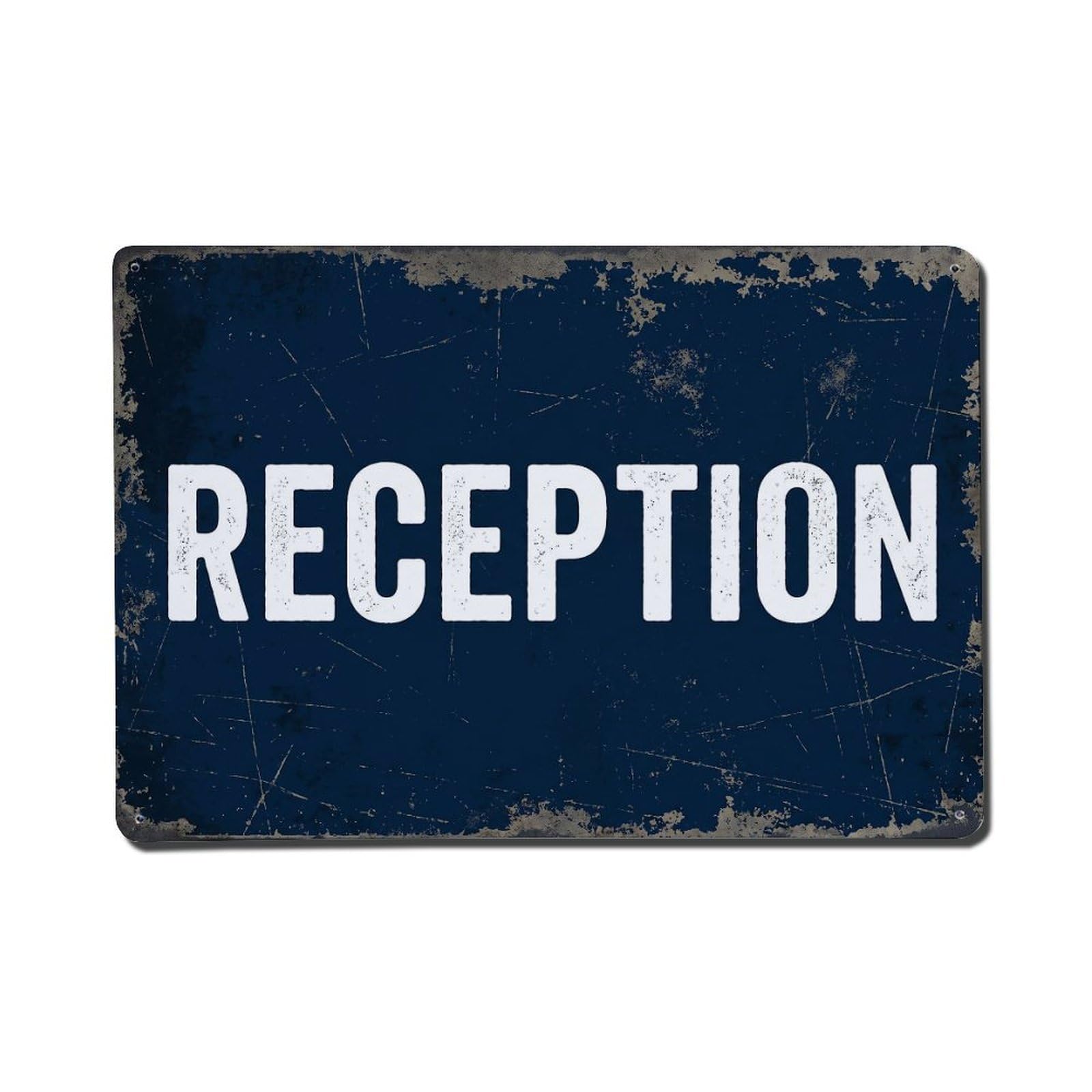 Vintage Reception Metal Tin Sign Plaque Wall Decor for Cafe, Club Bar, Office, Garden Metal Poster 8x12Inch