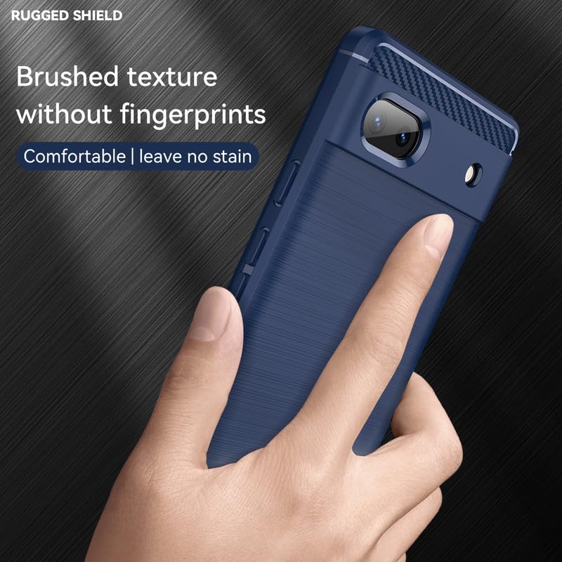 Image of Hybrid Carbon Fiber Back Case for Google Pixel 6A (Blue)