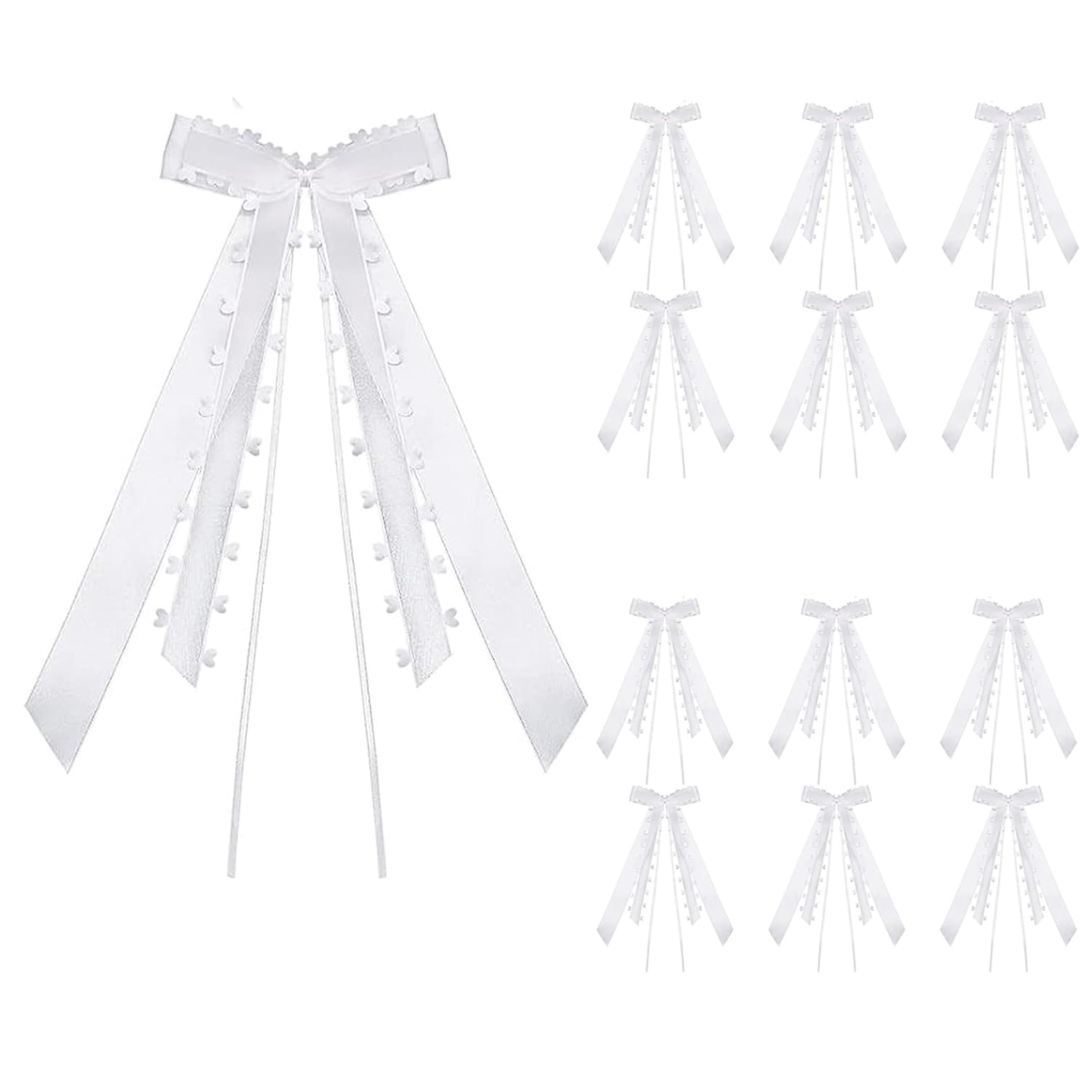 Lazos para Antena, 30 Piezas Lazos Boda para Coche, Lazos Blancos Decoracion De Bodas, Lazos De Boda para Coche, Lazos Blancos para Decoración, para Coches De Novia, Bodas, Fiestas