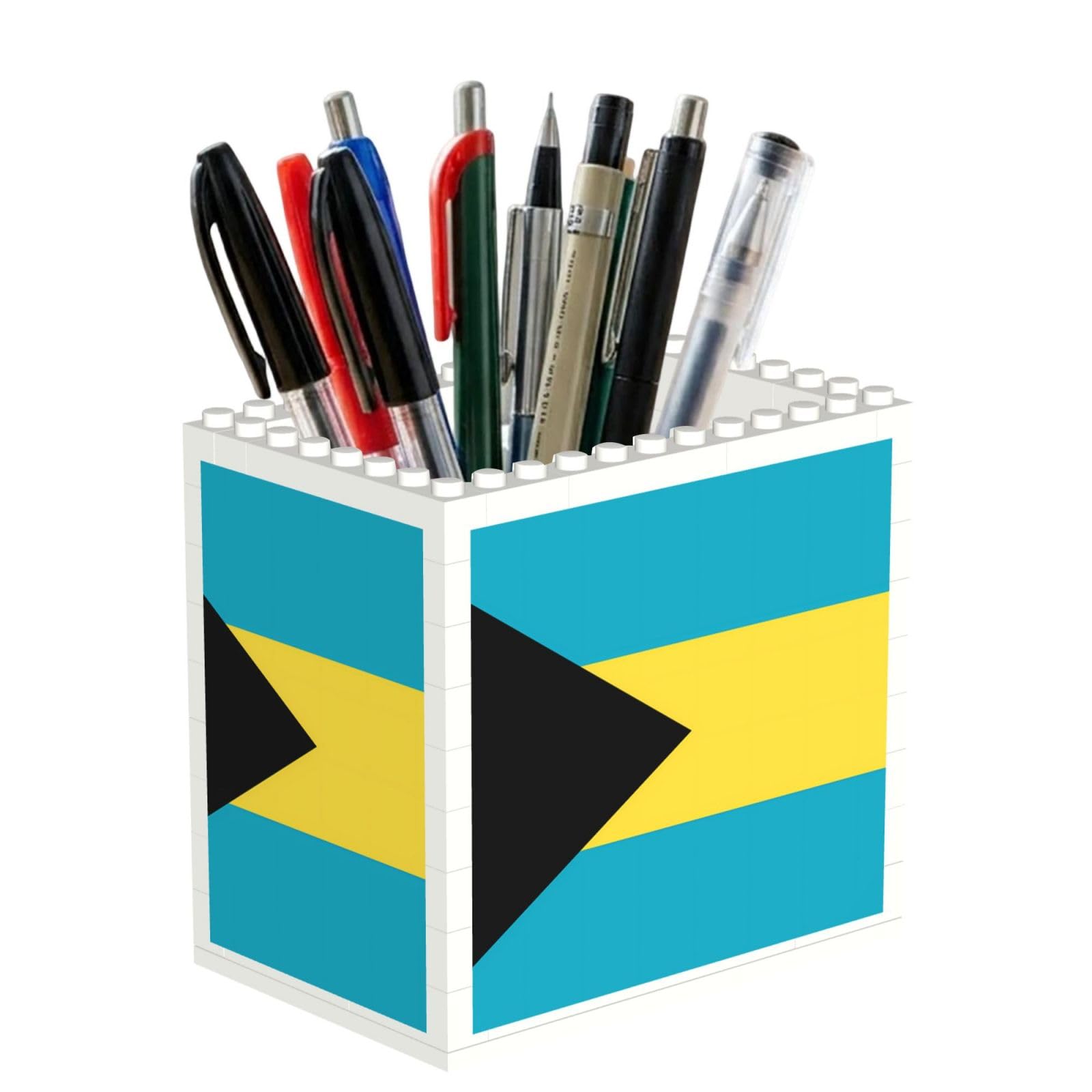 SXZVVBN Flag of the Bahamas Building Block Desk Tidy ABS Organiser