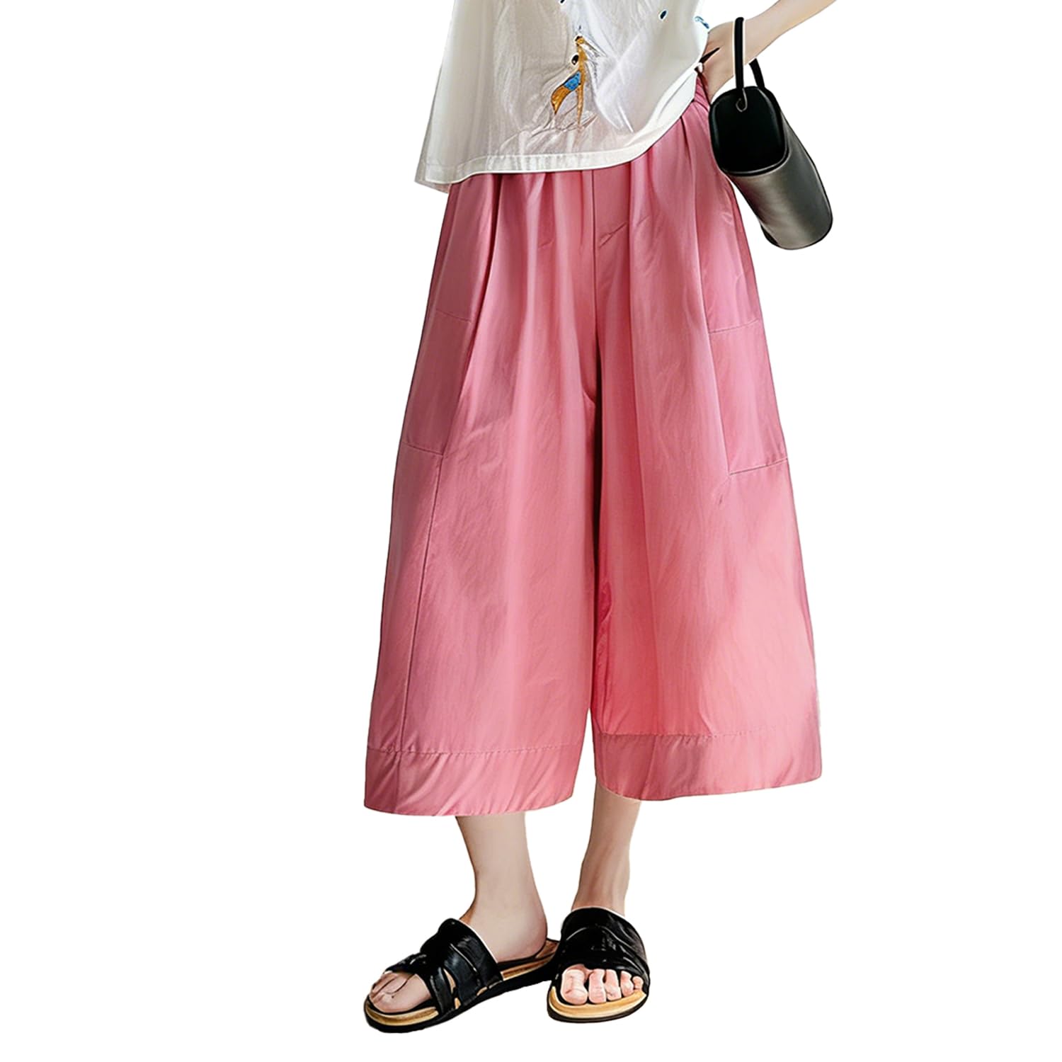 Amazon | [PAFHL] ワイドパンツ ガウチョパンツ キュロット 7分丈