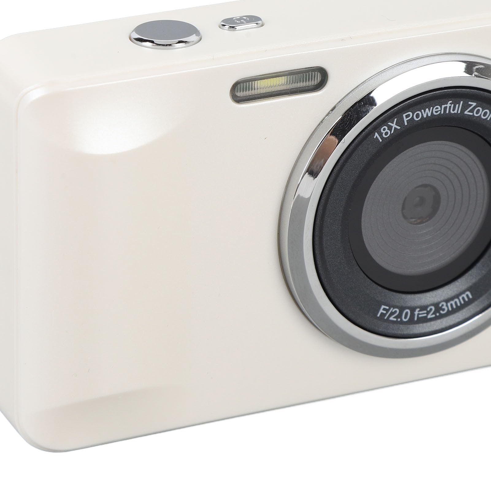 Camera Digitale Compatta da 6k 64MP con Autofocus, Zoom 18x e Schermo da 2,8 Pollici-Point e Fotocamera per la Fotografia di Viaggio (WHITE)