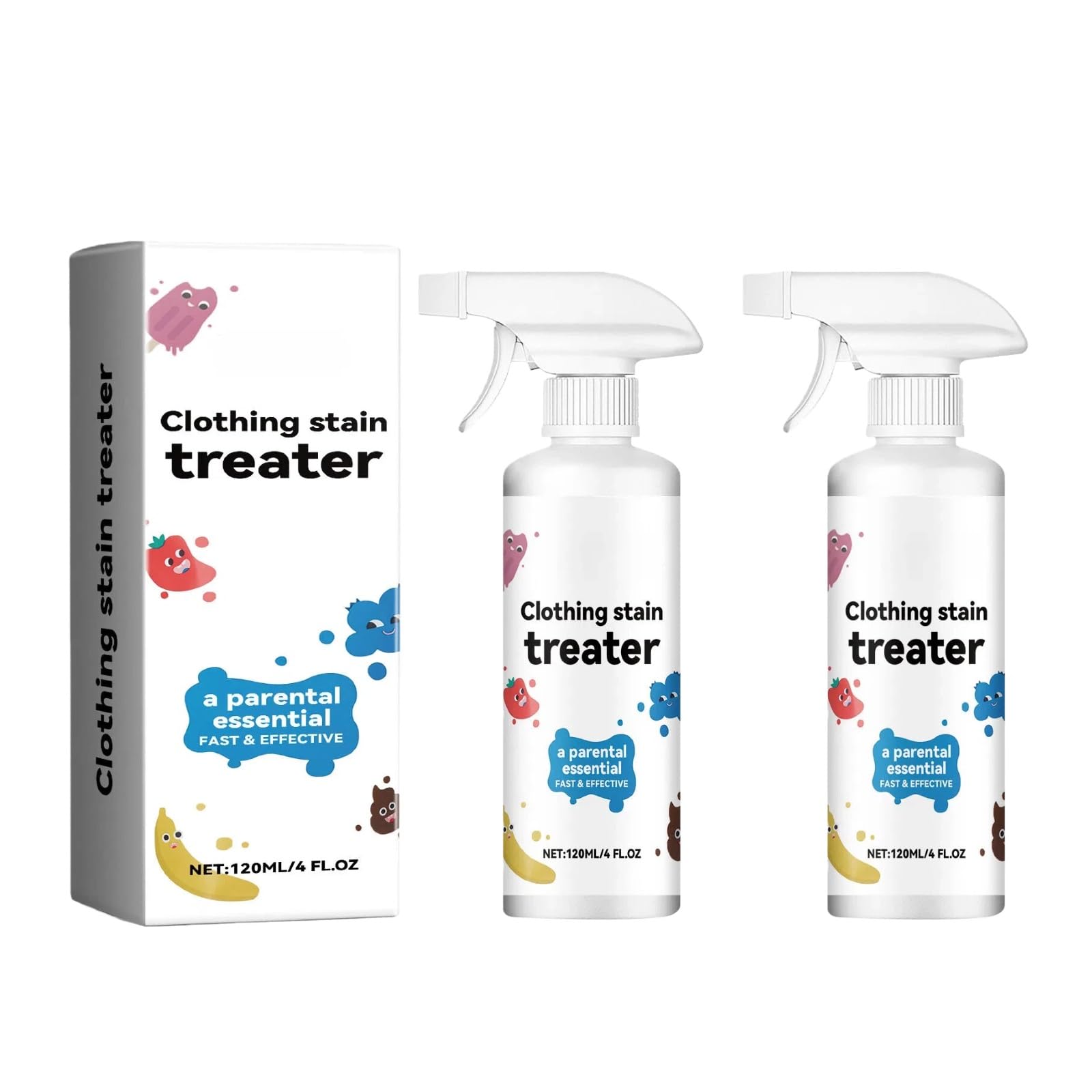 Spray Détachant Pour Vêtements,Spray Détachant Lavage,Anti-Taches pour Vêtements pour la Vie Quotidienne et Voyages,Rimuove Efficacemente le Macchie Ostinate da Vestiti e Tessuti,2 pezzi