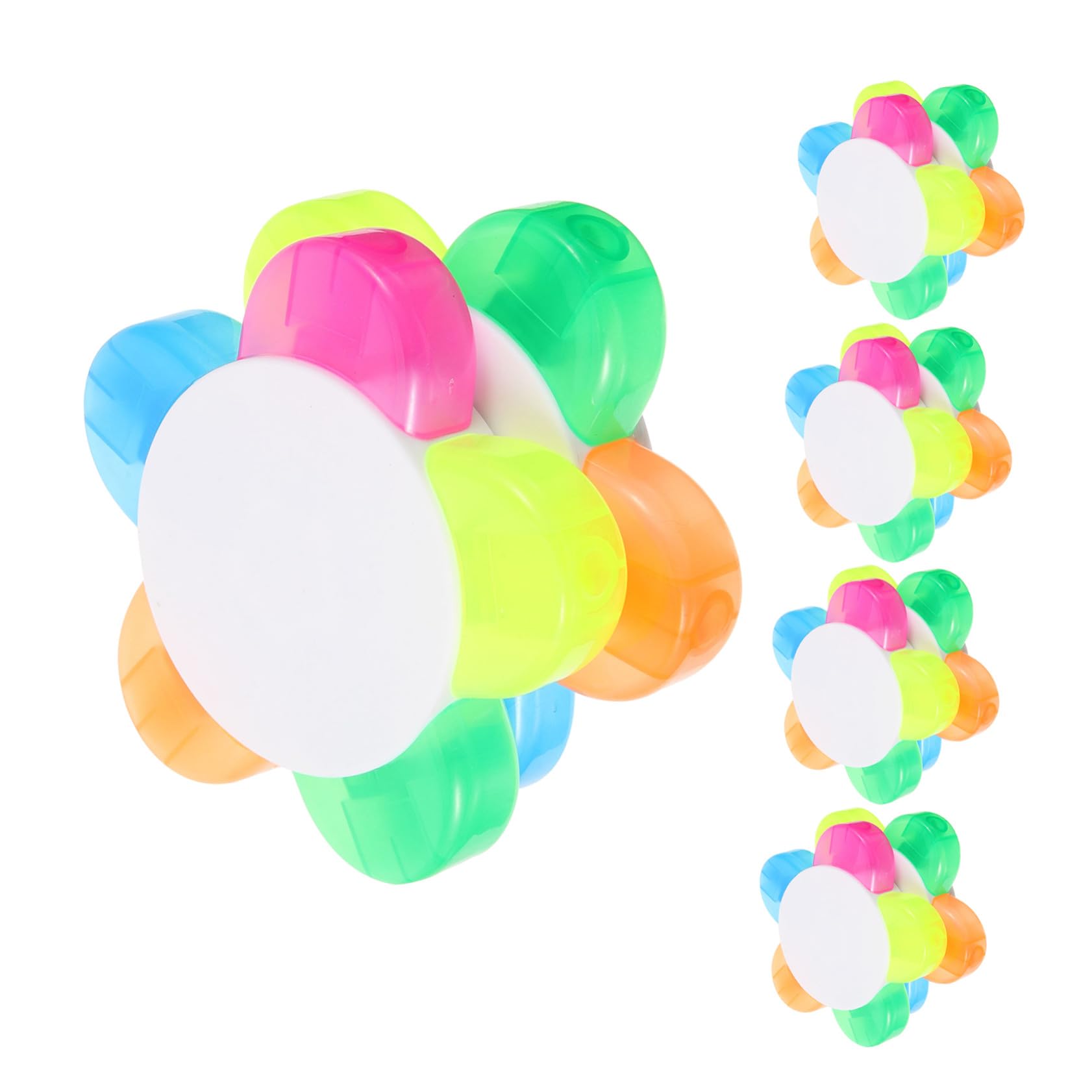 10 Pezzi Evidenziatori Forma di Petali Multicolore Colori Neon Alta Luminosità Pennette Fluorescenti per Studio Appunti Lettura DIY e Scrapbooking