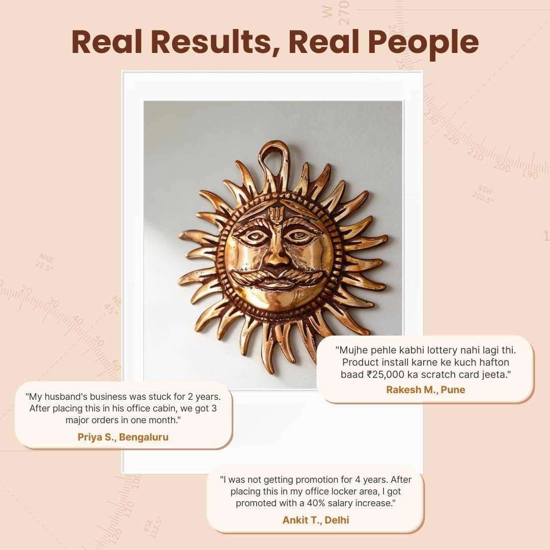 Copper Sun Idol - Vastu Remedy for Positive Energy -8
