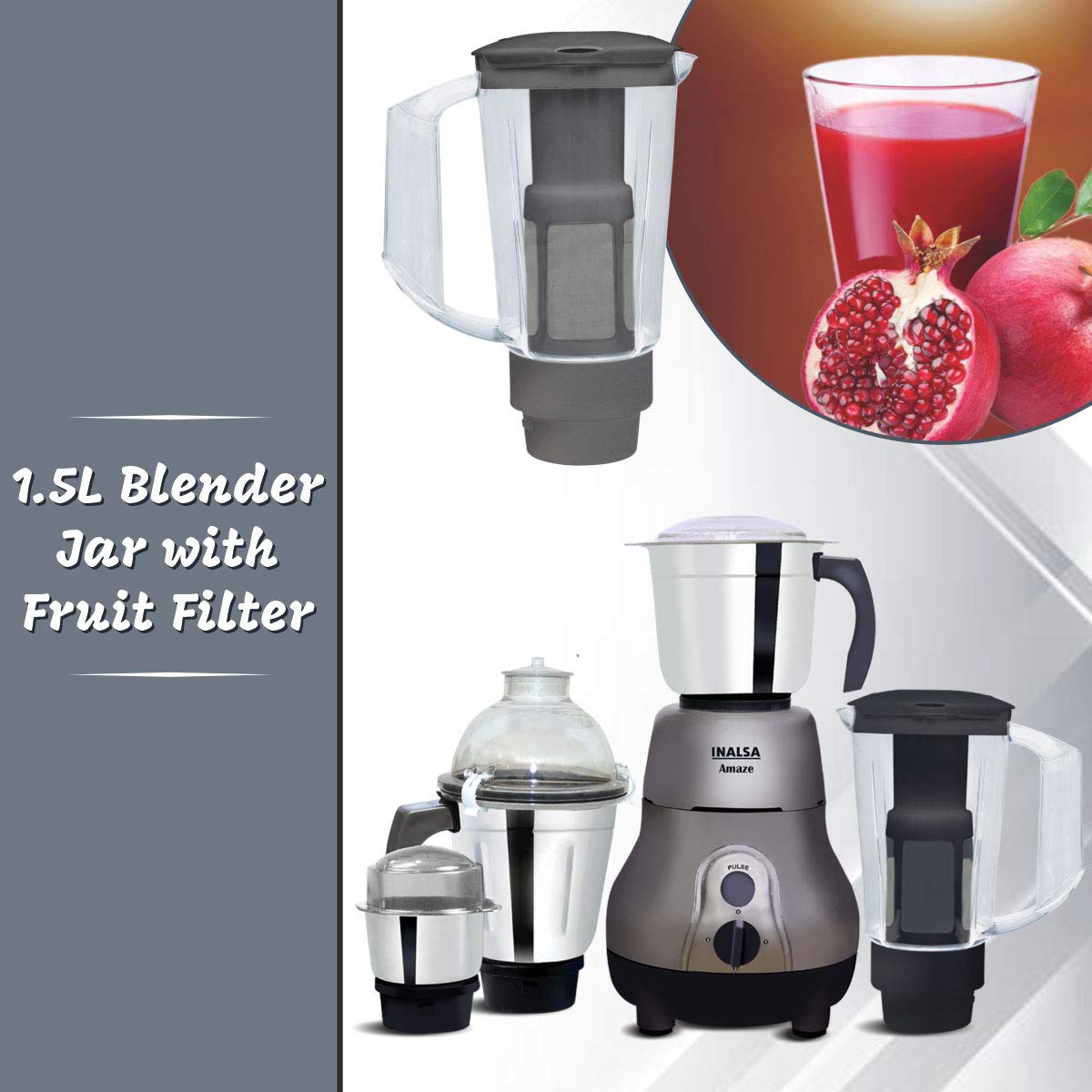 Inalsa Amaze Mixer Grinder Mixer Grinder 780w Stainless Steel