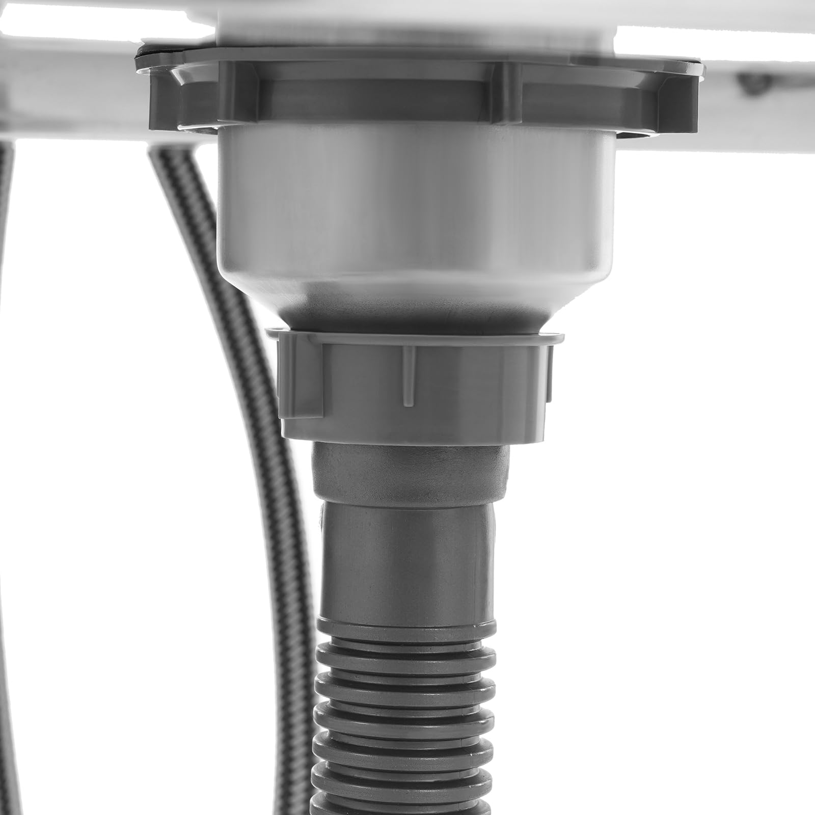 Évier de cuisine en acier inoxydable - 1 bac - Multifonction - Avec robinet chaud et froid - Lavabo autoportant pour garage, atelier, buanderie, camping - 93 x 60 x 60 cm