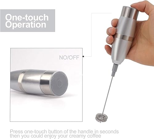 Miniatura 6 de Espumadores de leche eléctricos de mano, mezclador de bebidas, batidor de bebidas, mini espumador de acero inoxidable, espumador de leche para café