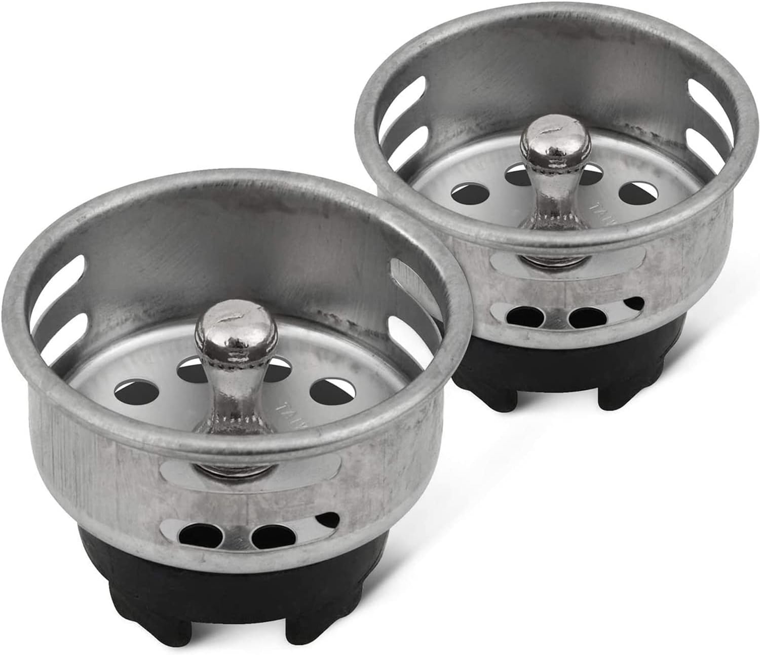 HIGHCRAFT 97733-2 Stainless Steel Junior Duo Strainer/Stopper (1.5 inch) Replacement Basket for Bar and Prep Sinks Drains pack of 2