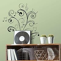 Vista 2 de RoomMates RMK2083SCS Music Note Scroll Peel and Stick Wall Decals , Black